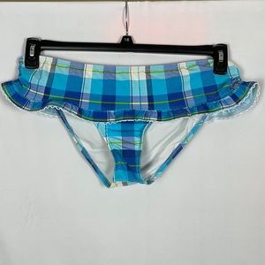 Tommy Hilfiger Blue Plaid Ruffle Bikini Bottom - Size 14